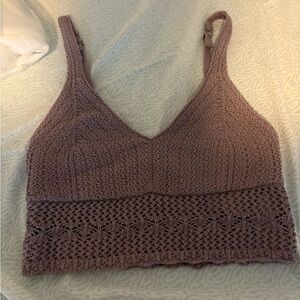 Hollister Brown Knit Crop Top